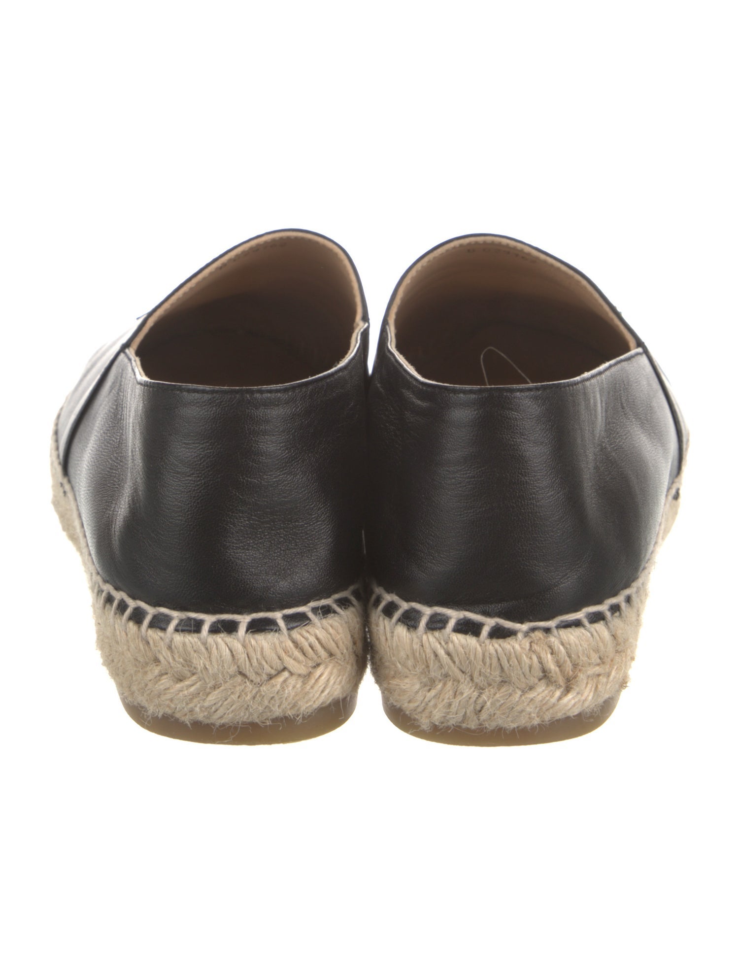 Chanel Interlocking CC Logo Leather Espadrilles